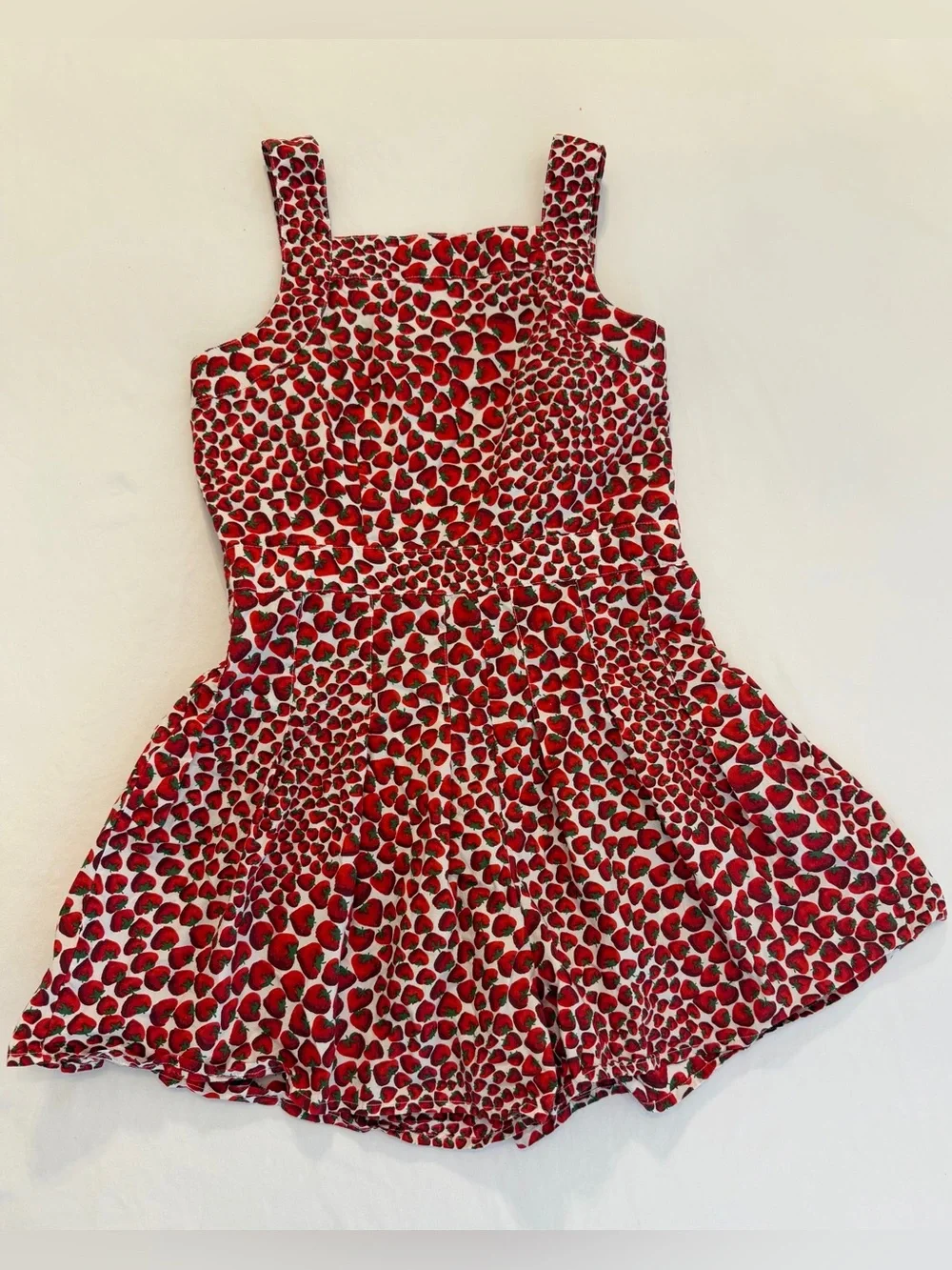 J. Crew Crewcuts Girls Red Strawberry Print Romper Size 10